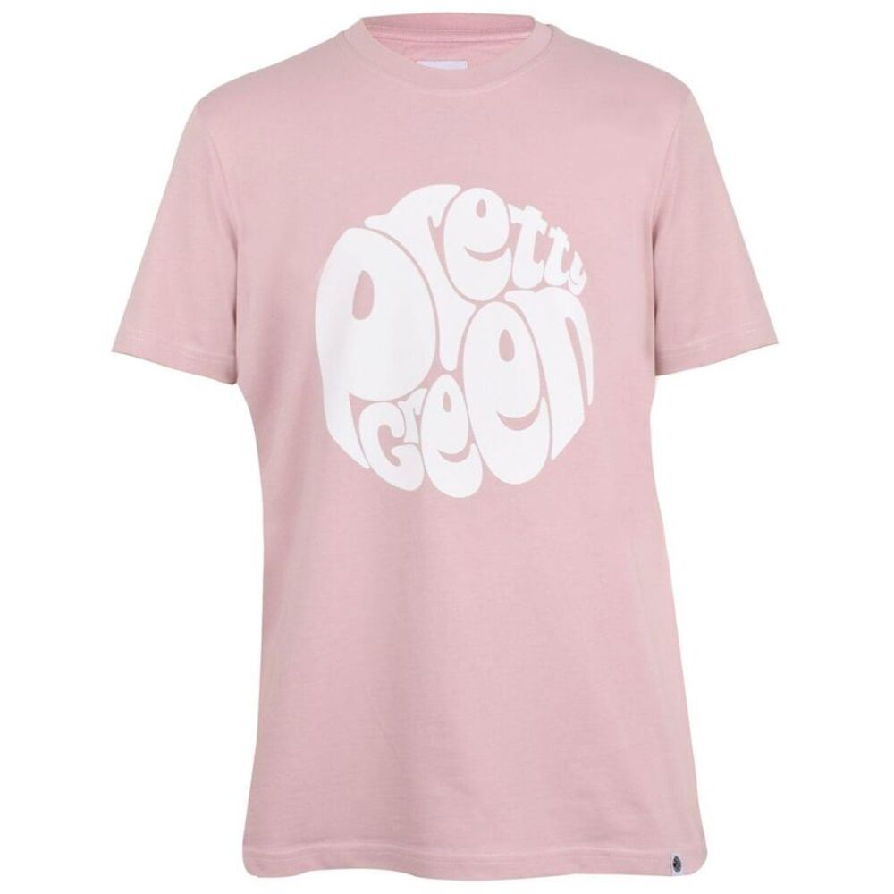 Pretty Green Mens Large Logo Crew Neck / Light Pink